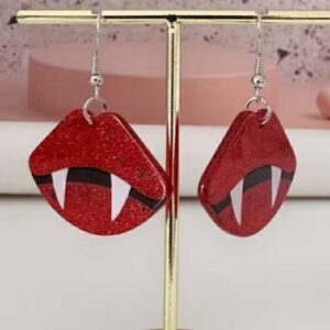 Red Vampire Lips Earrings